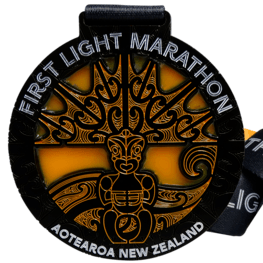 Buntglas-Effekt Medaille First Light Marathon
